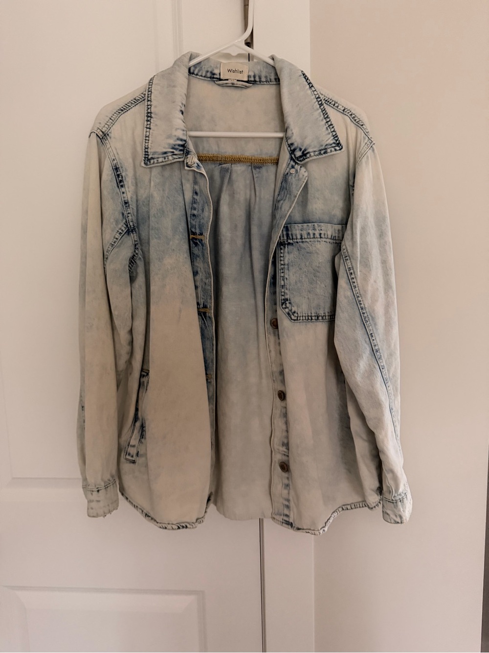 Wishlist Faded Light Wash Denim Shacket
